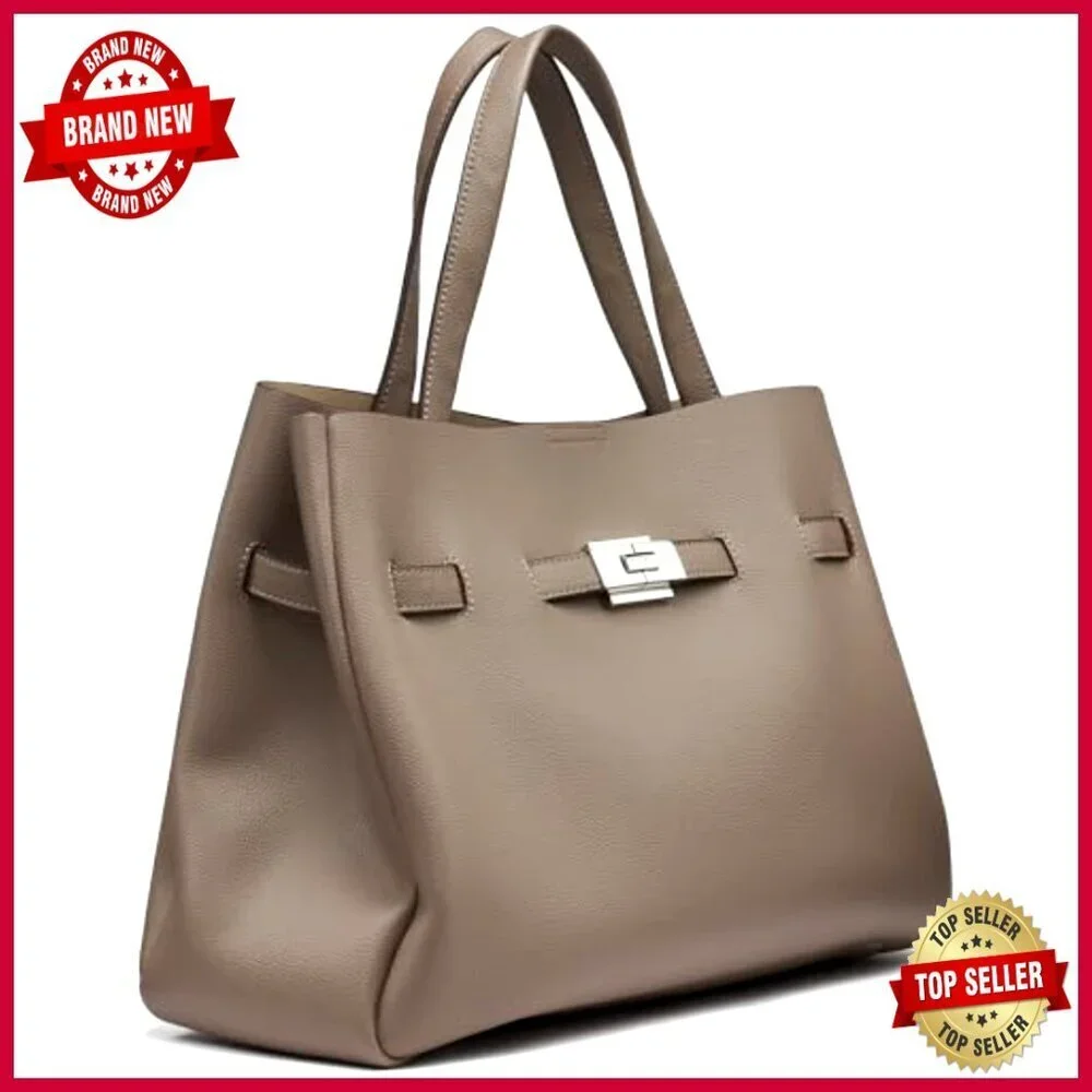 Large Slouchy Tote Satchel Bag Faux Leather Shoulder Strap